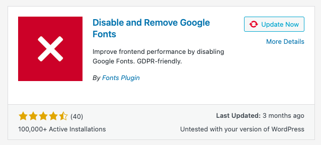 disable google fonts plugin